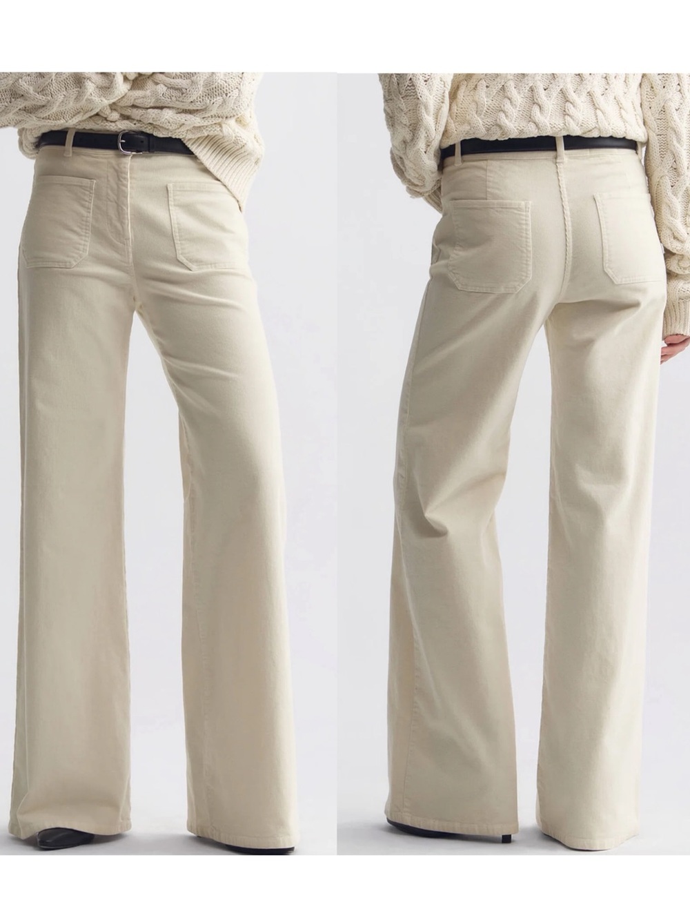 Nili Lotan Women’s Florence Corduroy High Ride Flared Pants In Stone Cotton